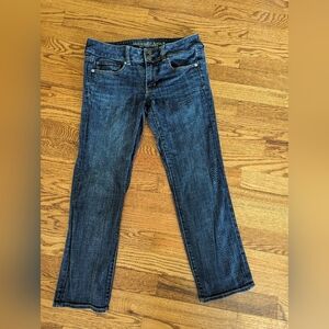 American Eagle Artist Crop Jeans Women's 6 Dark Blue Wash Denim